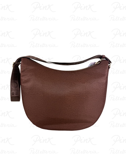 BORBONESE Eco Line Luna Bag Medium Tess. Ricicl. st. OpVitello 934109I15-038 Noisette