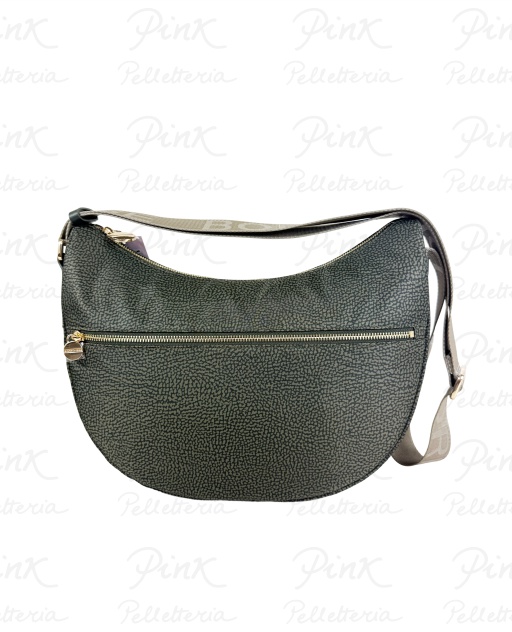 BORBONESE Eco Line Luna Bag Middle Tess. Ricicl. st. OpVitello 934108I15-011 Alloro