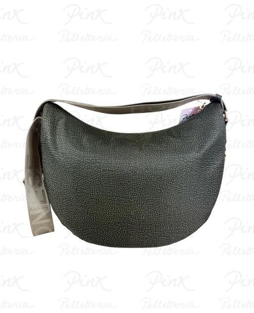 BORBONESE Eco Line Luna Bag Middle Tess. Ricicl. st. OpVitello 934108I15-011 Alloro