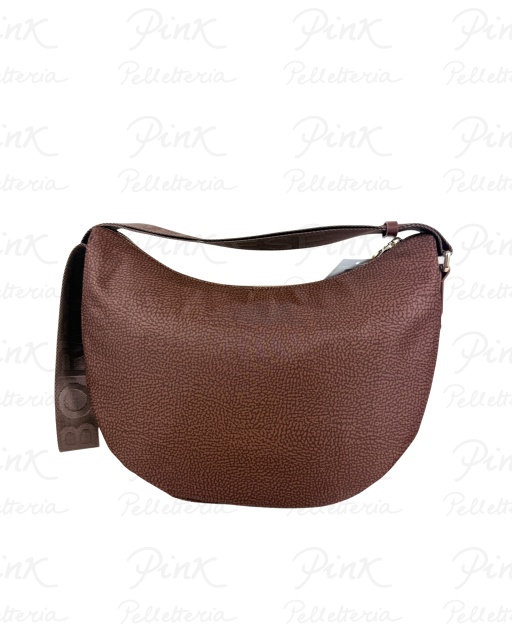 BORBONESE Eco Line Luna Bag Middle Tess. Ricicl. st. OpVitello 934108I15-038 Noisette