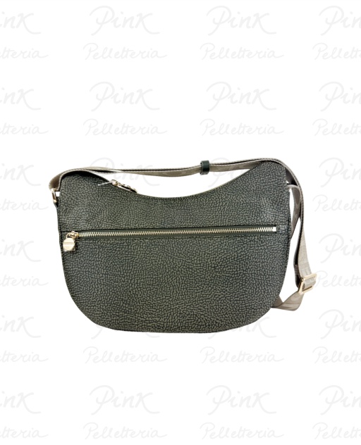 BORBONESE Eco Line Luna Bag Small Tess. Recicl. st. OpVitello 934107I15-011 Alloro