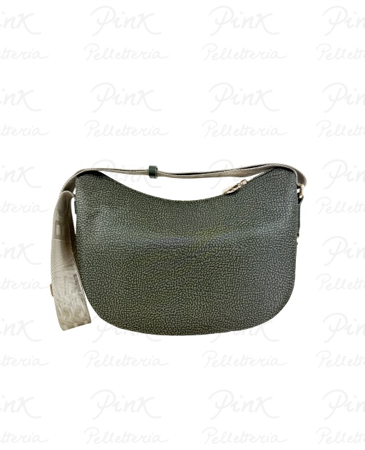 BORBONESE Eco Line Luna Bag Small Tess. Recicl. st. OpVitello 934107I15-011 Alloro