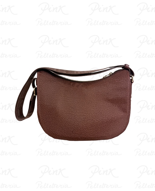 BORBONESE Eco Line Luna Bag Small Tess. Recicl. st. Op/Vitello 934107I15-038 Noisette