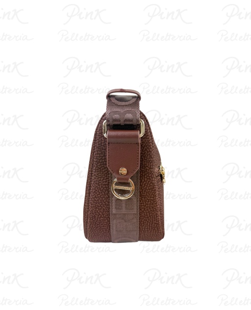 BORBONESE Eco Line Luna Bag Small Tess. Recicl. st. Op/Vitello 934107I15-038 Noisette
