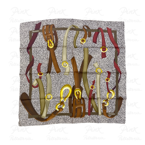 BORBONESE Foulard Cinghie Twill Seta 910600670143-306 Op Naturale