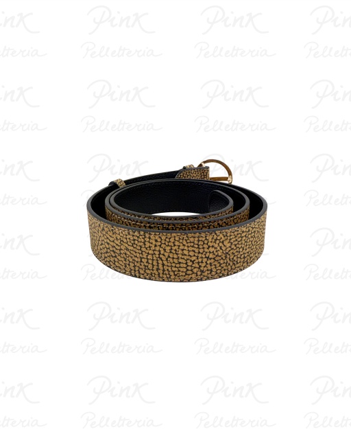 BORBONESE Graffiti Cintura Rev. f.Vite B Tela pu st. SoftVitello st. 901035223-311 Op NaturaleNero