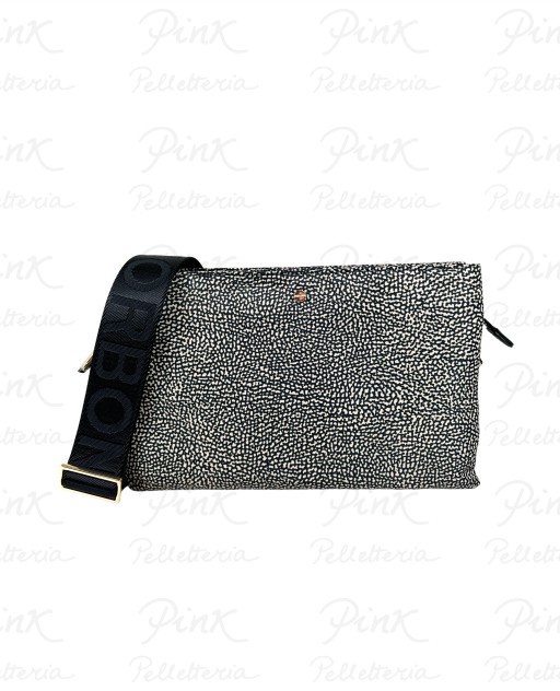 BORBONESE L' Ecole Nylon Op Borsa Crossover S. Tess. Recicl. st. OpVitello 933785AH1 X11 Op NaturaleNero