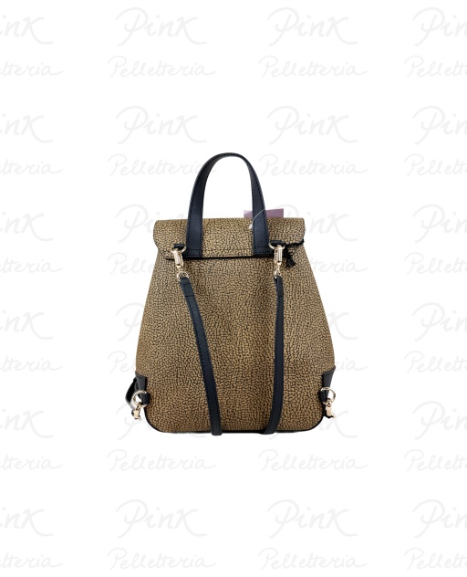 BORBONESE Moonlight Zaino Small Tela pu st. Op SoftVitello 910101410098-311 Op NaturaleNero