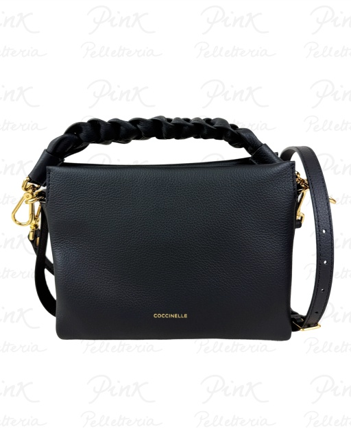 COCCINELLE Boheme Grana Double Borsa a Mano c/Tracolla E1M50580101-613 Noir/Cognac