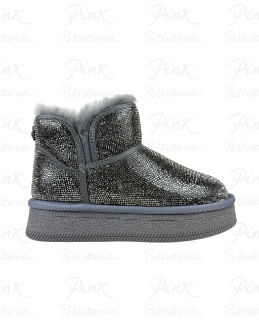 FORNARINA Snow Stivaletto Pelliccetta Grey