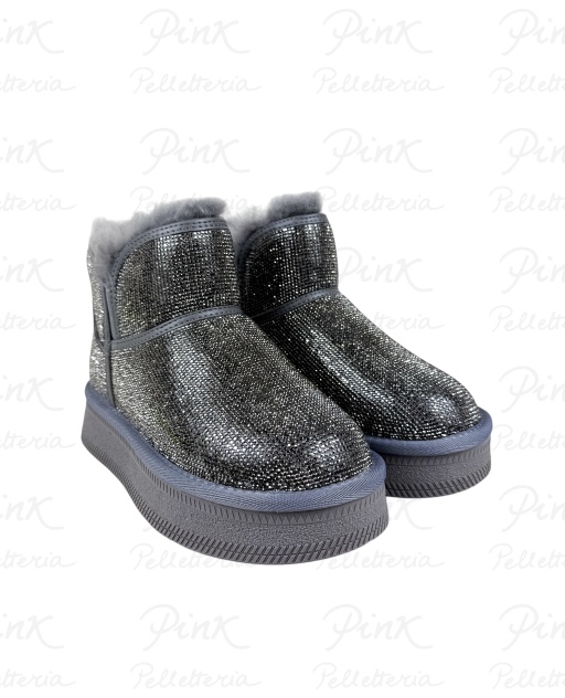 FORNARINA Snow Stivaletto Pelliccetta Grey