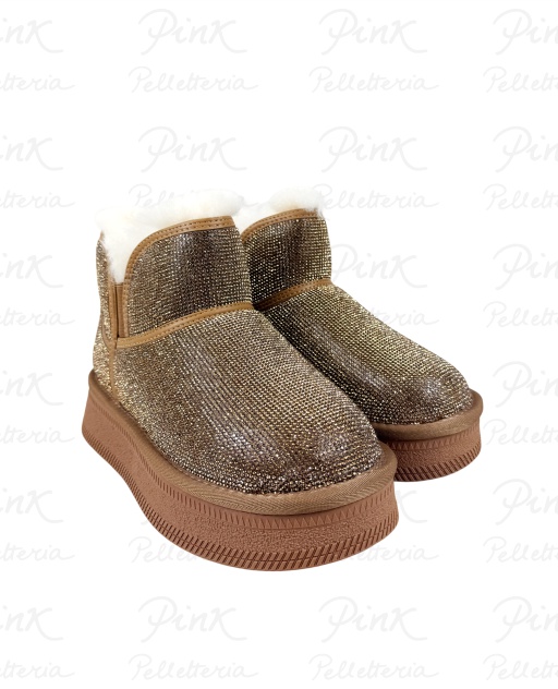 FORNARINA Snow Stivaletto Pelliccetta Taupe