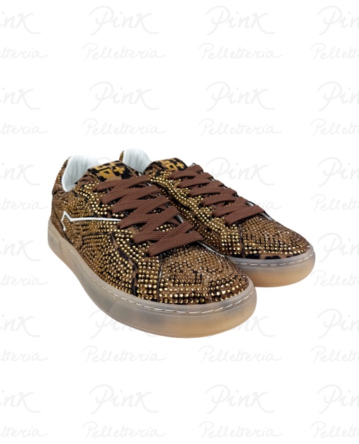 GIO+ Blue Sneaker Woman Strass 50S Animalier