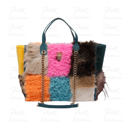 KURT GEIGER Hoxton Tote Patch Fur 446 Multicolor