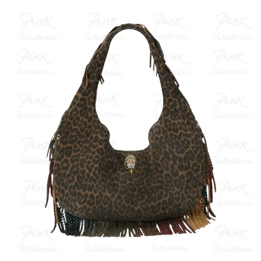 KURT GEIGER Shoreditch Hobo c/Frange in Pelle 403 Brown/Oth