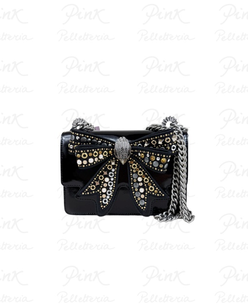 KURT GEIGER Shoreditch Mini Bag Fiocco in Pelle + Strass 507 Black
