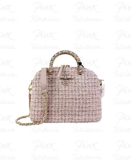 L'ATELIER DU SAC Courmayeur Floriane Handbag 17951-COU-W5B Rose Tweed