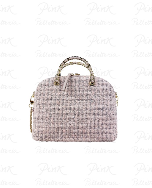 L'ATELIER DU SAC Courmayeur Floriane Handbag 17951-COU-W5B Rose Tweed