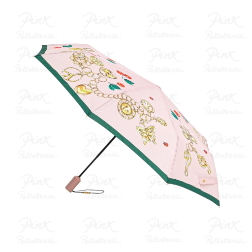MOSCHINO Charm and Cherries Ombrello Mini Openclose 8990 N Pink