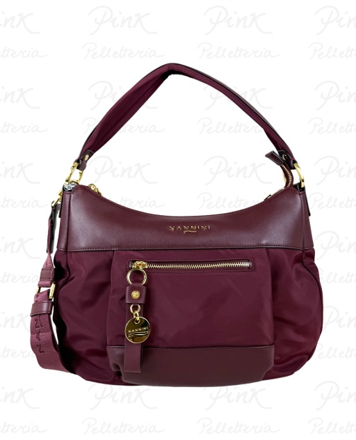 NANNINI Liberty Sottospalla cTracolla in Nylon e Pelle 16471 BordeauxBordeaux