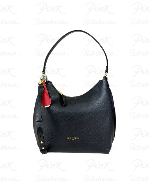 NANNINI Marisa Hobo cTracolla in Pelle 18765 NeroRosso