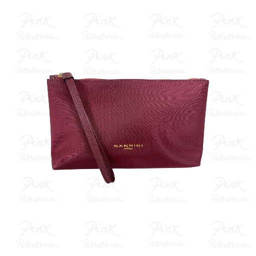 NANNINI Sara Pochette Media in Nylon e Pelle 18024 Bordeaux/Bordeaux