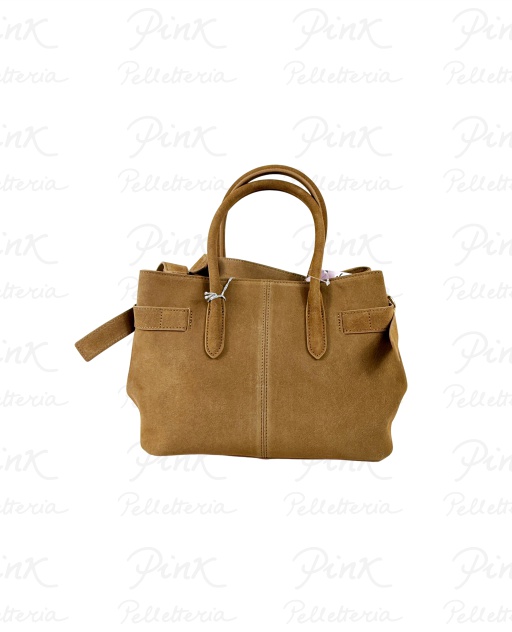 PATRIZIA PEPE Borsa 2 Manici Piccola in Suede 8B0282 L152 B768 Natural