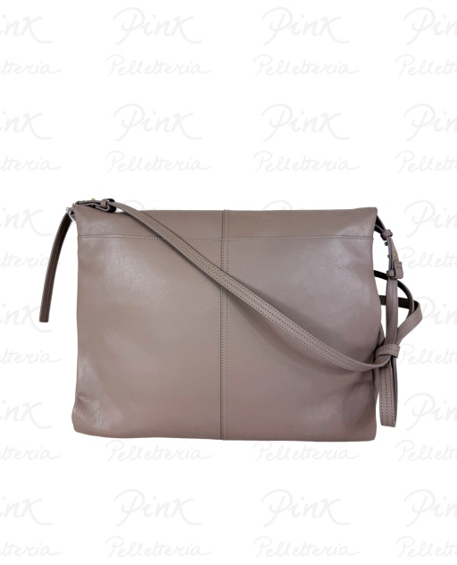 PATRIZIA PEPE Borsa a Spalla Grande in Pelle 8B0517 L162 B744 Dark Tatami