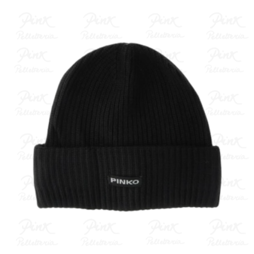 PINKO Bosnia Beanie Half English Rib 105993-A2Z4-Z99 Nero Limousine