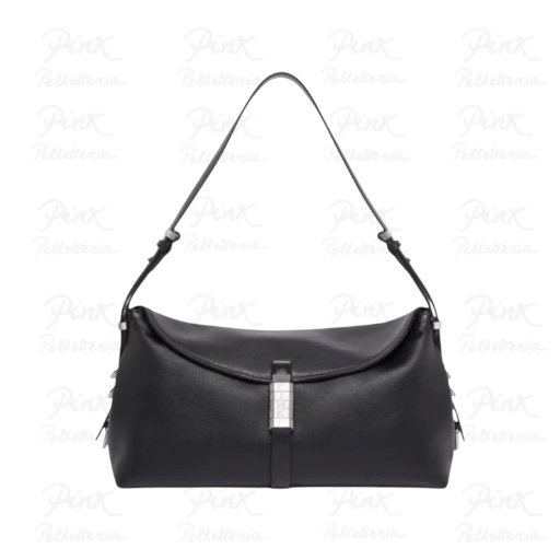 PINKO New Saddle Vitello Morbido 105049-A1ZX-Z99Q Nero-Antique Gold