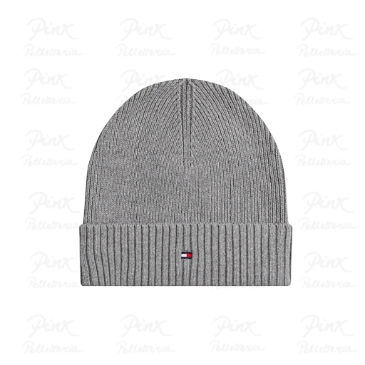 TOMMY HILFIGER Man Th Flag Pima Cotton Beanie AM0AM12796-PKH Grigio