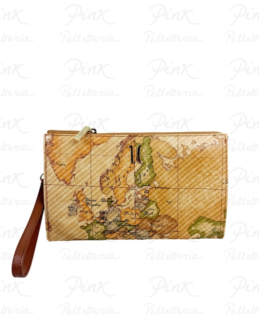 ALVIERO MARTINI PRIMA CLASSE Royal Bag Clutch Piatta c/Polsiera in Pelle PP38-8644-0010 Naturale