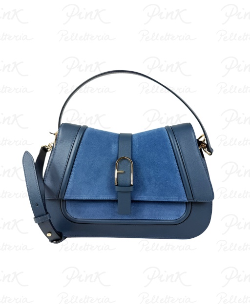 FURLA Flow L Top Handle Vitello WB01911-BX2567-4314S Toni Grigio Blu