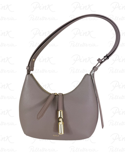 FURLA Goccia S Shoulder Bag Vitello Sidney WB01500-BX3353-3524S Stucco Gray+Mauve