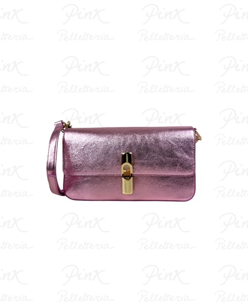 FURLA Iride S Crossbody Vitello Piuma Metal WB01826-BX4150-4148S Sakura
