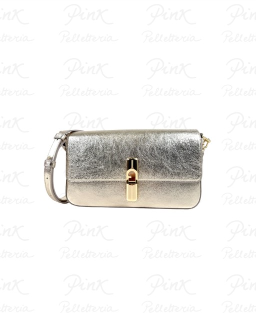 FURLA Iride S Crossbody Vitello Piuma Metal WB01826-BX4150-VAN00 Vaniglia