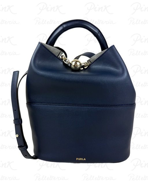 FURLA Sfera S Bucket Bag 26 Vitello WB01679-BX3169-4626S Mediterraneo + Denim