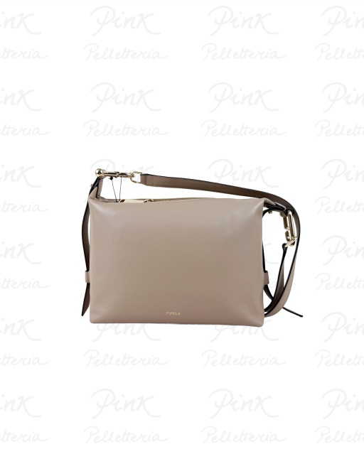 FURLA Tonie M Hobo Vitello Claris Lux WB01866-BX2045-1257S Greige