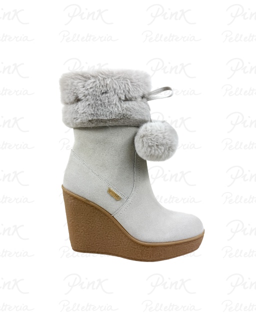 LIU JO Rania 01 Ankle Boot Cow SuedeFur SF5079P0306S1400 Milk