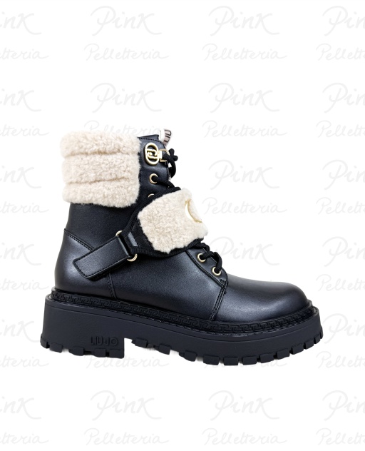 LIU JO Rumi 40 Ankle Boot Calf LeatherFur SF5061PX44622222 Black