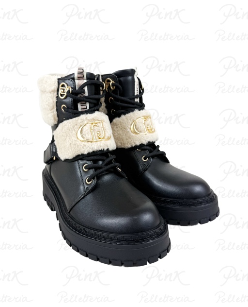 LIU JO Rumi 40 Ankle Boot Calf LeatherFur SF5061PX44622222 Black