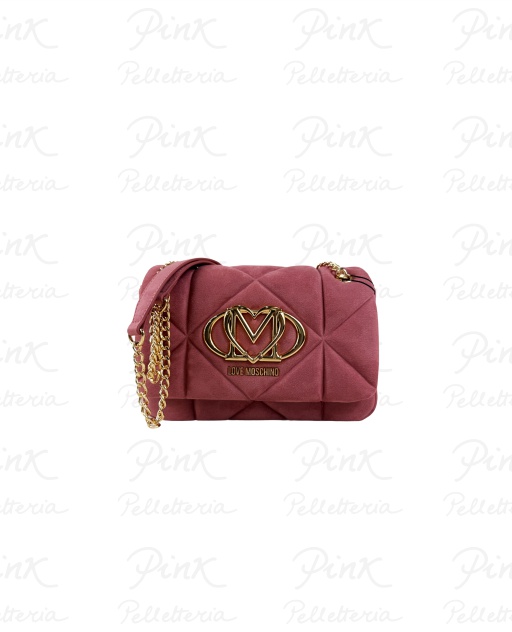 LOVE MOSCHINO Velour Borsa a Spalla JC4314PP0N-KE0-611 Rosa Antico