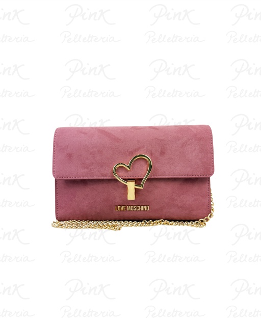 LOVE MOSCHINO Velour Tracolla Piccola JC4327PP0N-KX0-611 Rosa Antico