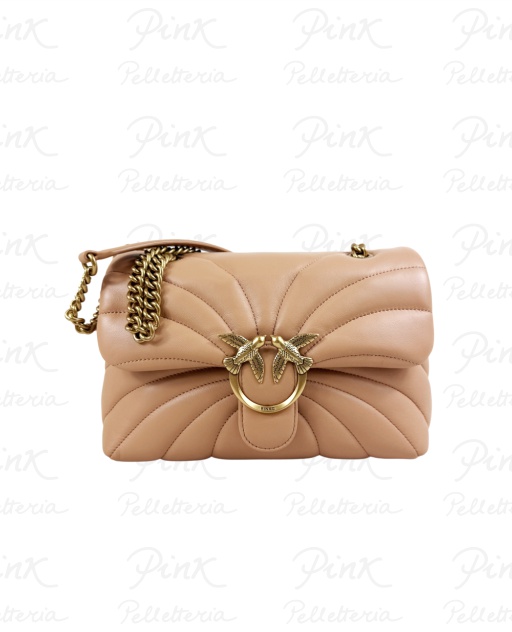 PINKO Love Puff Classic cl Sheep Nappa Butterfly Quilt 100038-A1EX-C79Q Rosa Toast-Antique Gold