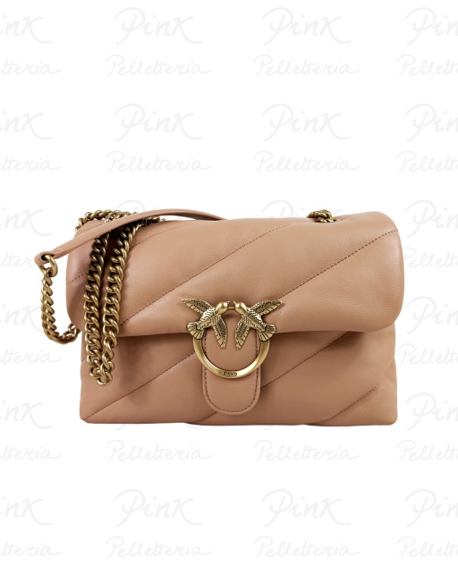 PINKO Love Puff Classic cl Sheep Nappa Trapuntata 100038-A0F2-C79Q Rosa Toast-Antique Gold