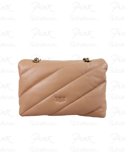 PINKO Love Puff Classic cl Sheep Nappa Trapuntata 100038-A0F2-C79Q Rosa Toast-Antique Gold