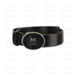 PINKO Round Enamel H2,8 Belt Vitello Liscio + Smalto 105478-A2QL-Z99L Nero-Light Gold
