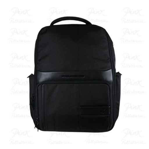 PIQUADRO Zaino Porta PC 15,6" in Tessuto e Pelle CA6239W129/N Nero