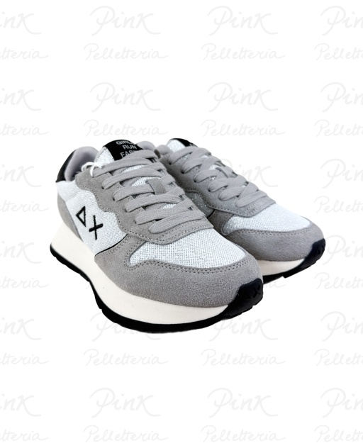 SUN68 Ally Glitter Textile Sneaker Donna BZ45204 44 Argento