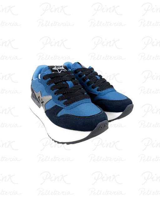 SUN68 Big Stargirl Mix Material Sneaker Donna BZ45221 07 Navy Blue
